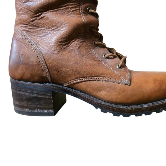 Ladies Vintage Frye Leather Lace-Up Riding Boots - Picture 9 of 9